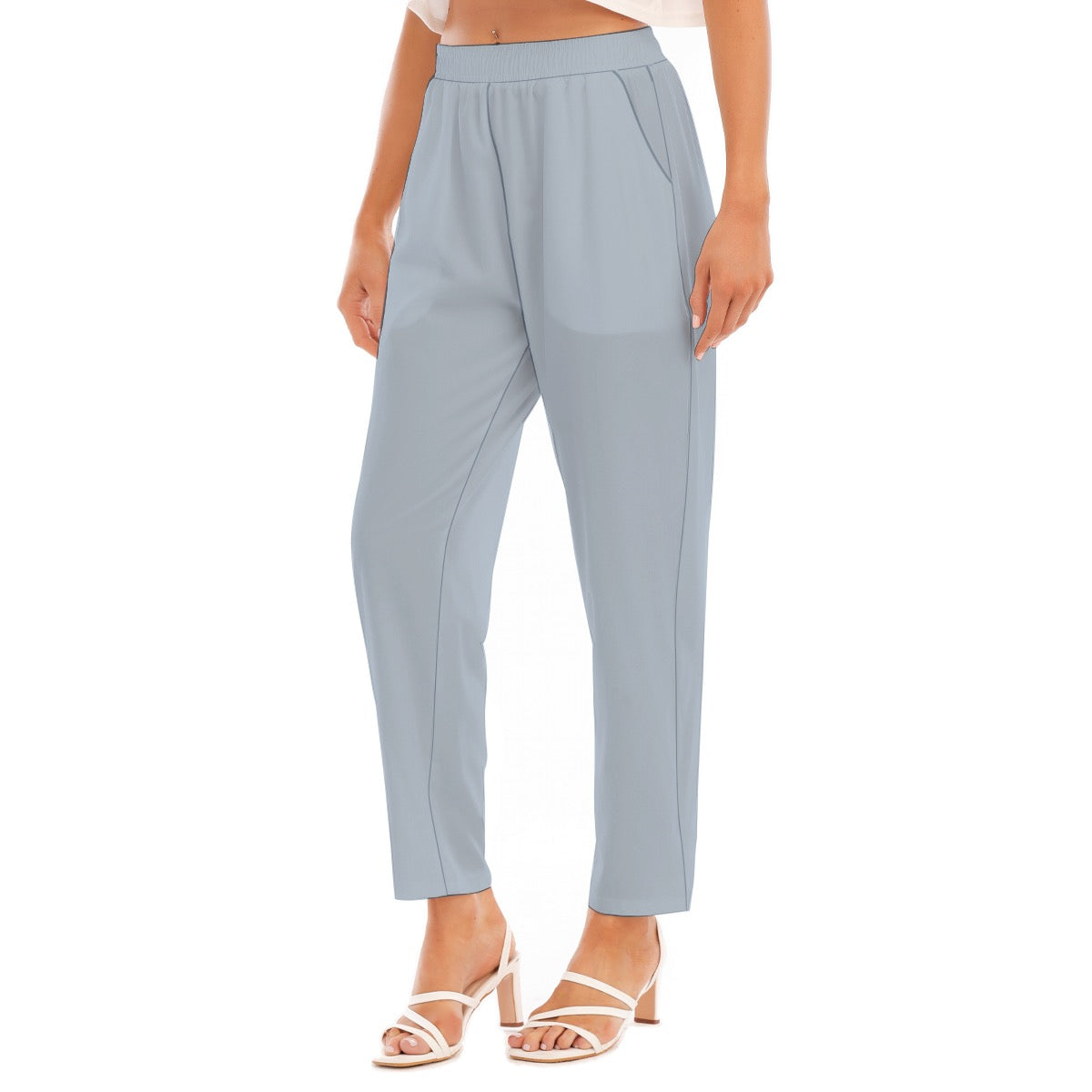 Light-Blue -- Women's Loose Straight-leg Pants