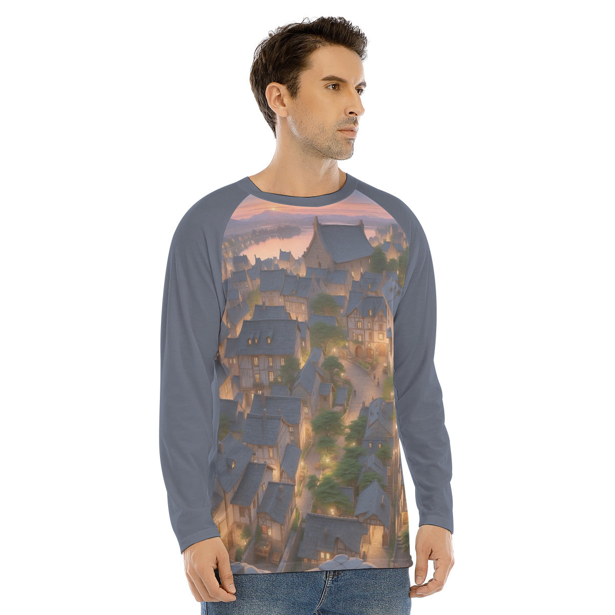 Citiscape 102 -- Men's Long Sleeve T-shirt With Raglan Sleeve