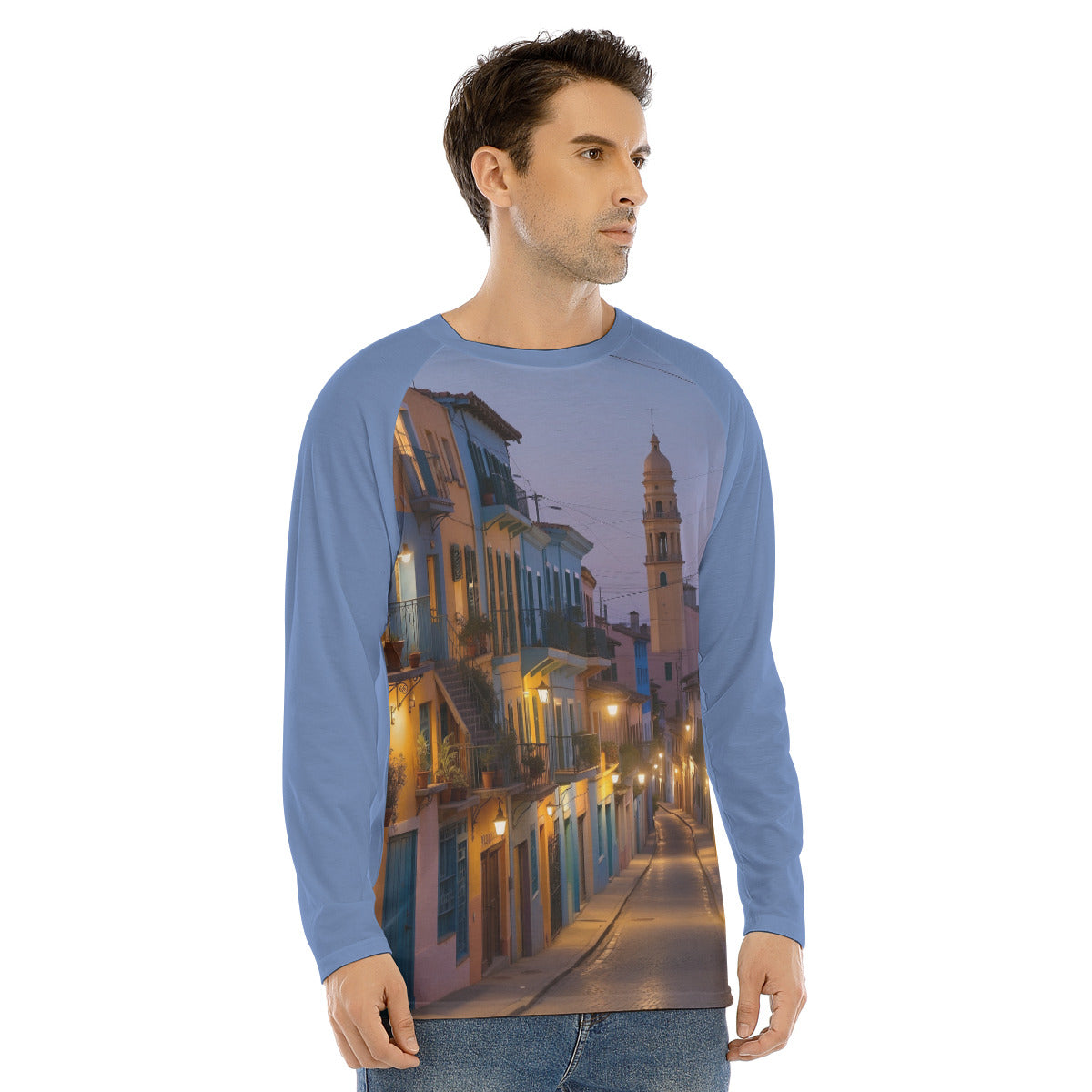 Citiscape 107 -- Men's Long Sleeve T-shirt With Raglan Sleeve