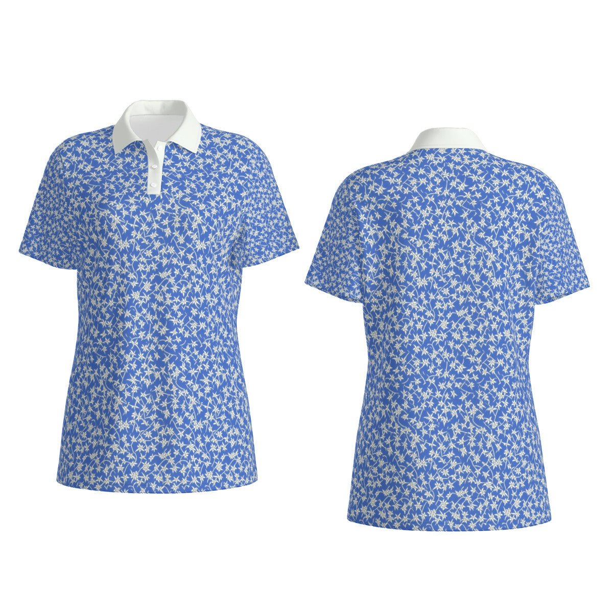 Blue & White -- Women's Polo Collar Jersey