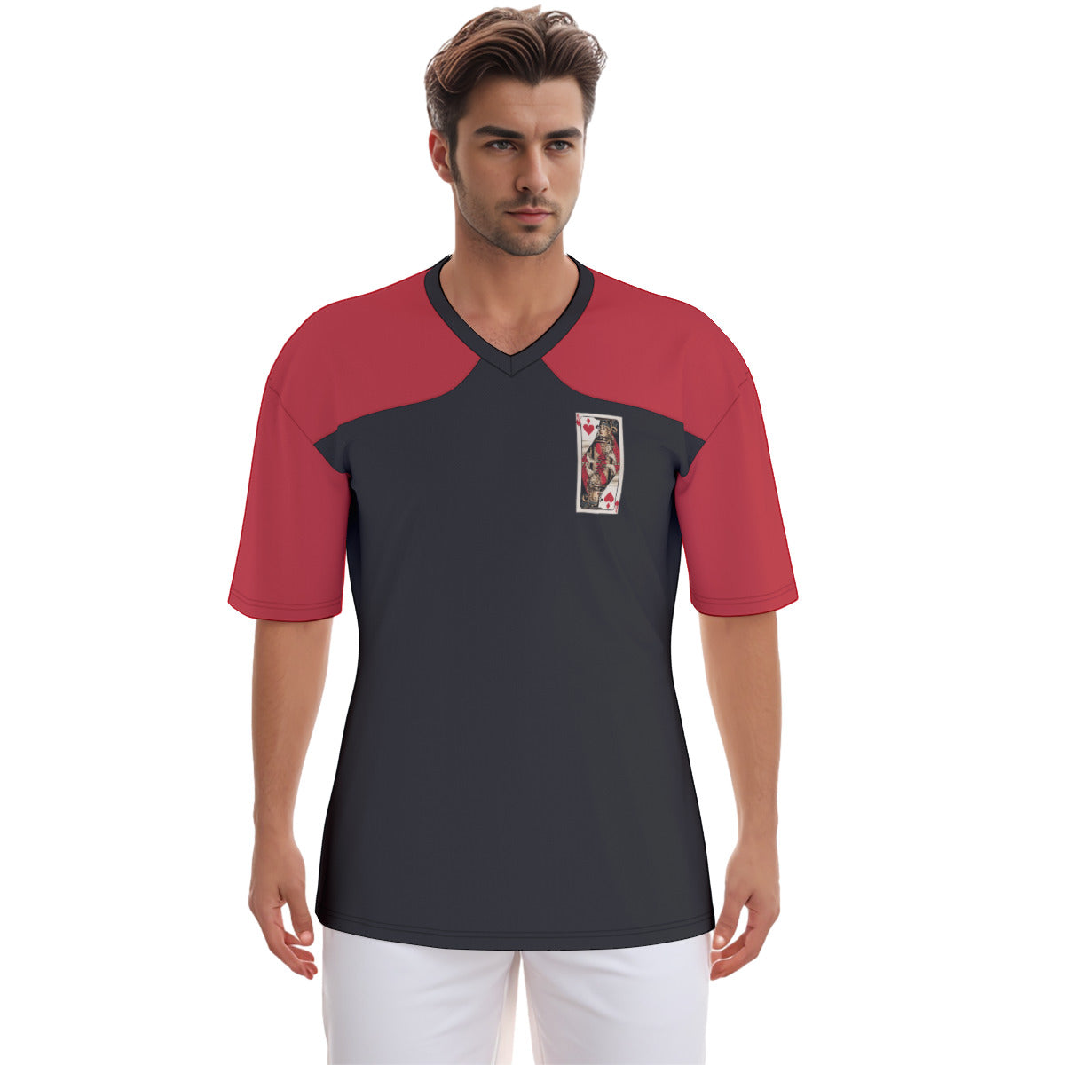 Ace of Hearts -- Men's Football Jersey