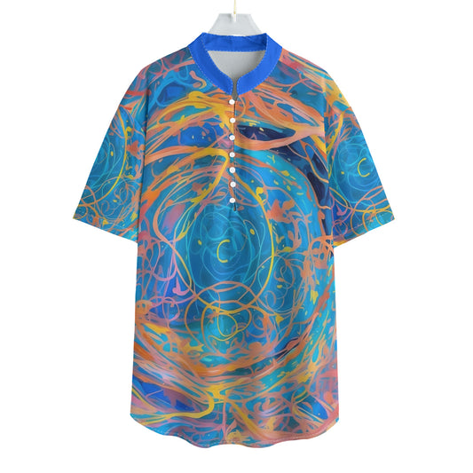 Circles -- Men's Henley Short Sleeve Shirt