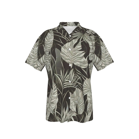Grey & Black -- Men's Hawaiian Shirt With Pocket