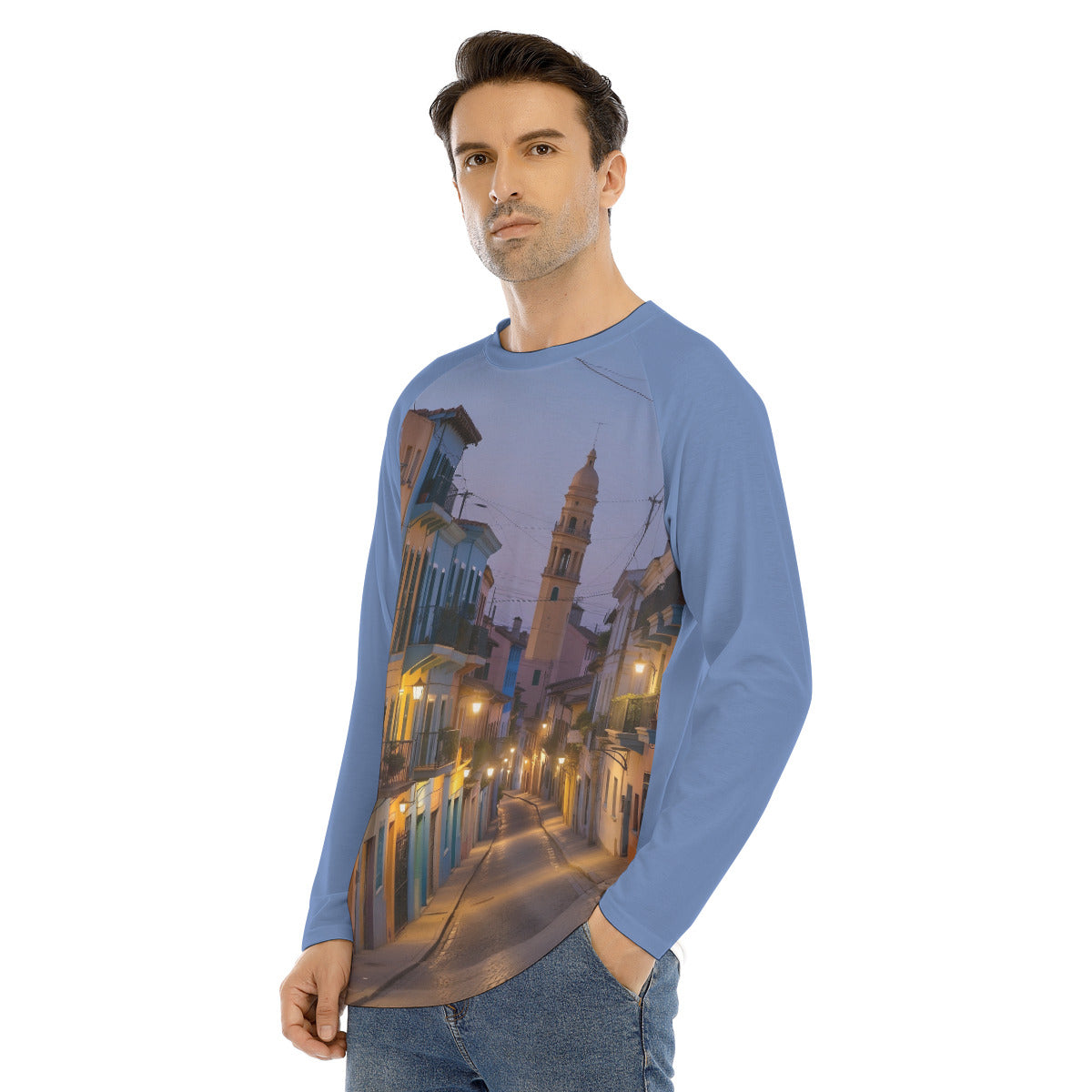 Citiscape 107 -- Men's Long Sleeve T-shirt With Raglan Sleeve