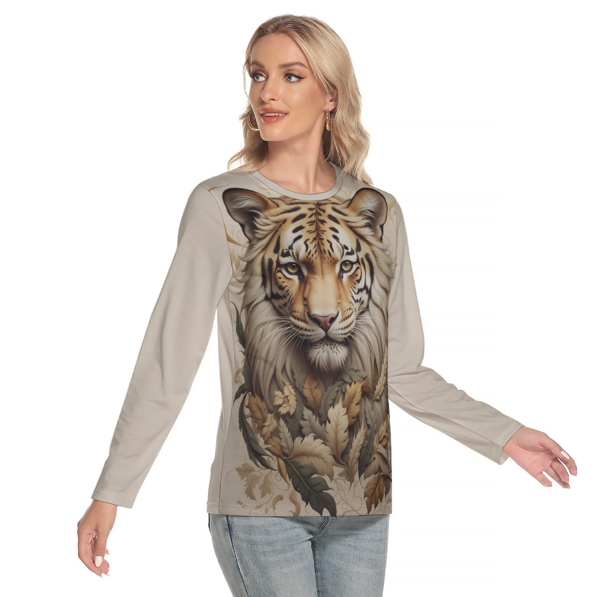 Fantasy Tiger -- Women's O-neck Long Sleeve T-shirt
