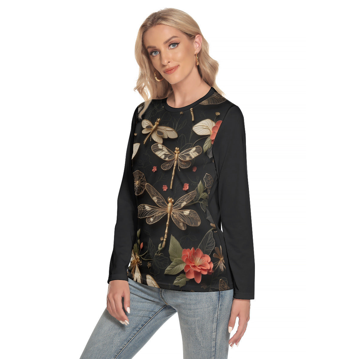 Dragonfly -- Women's O-neck Long Sleeve T-shirt