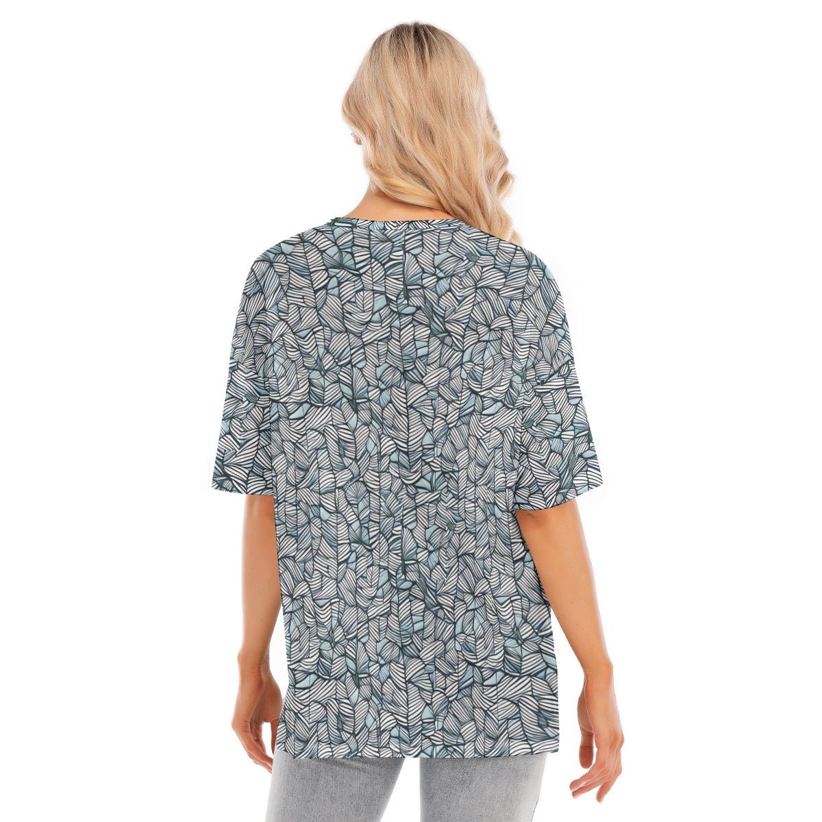 All-Over Print Women's Short Sleeves T-shirt With Hem Split