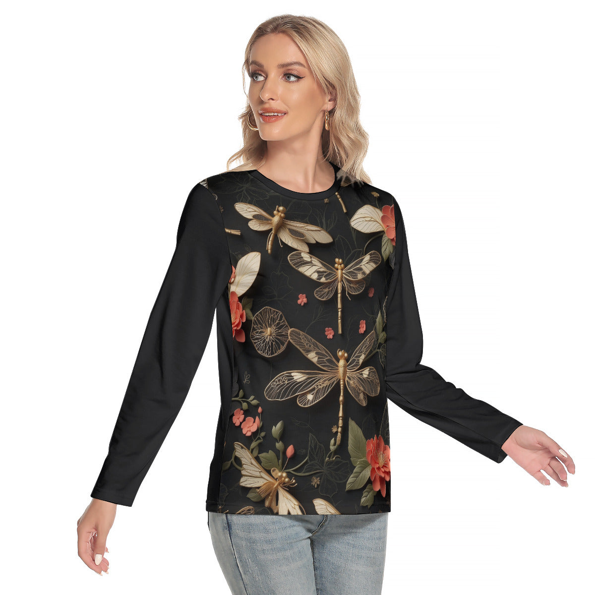 Dragonfly -- Women's O-neck Long Sleeve T-shirt