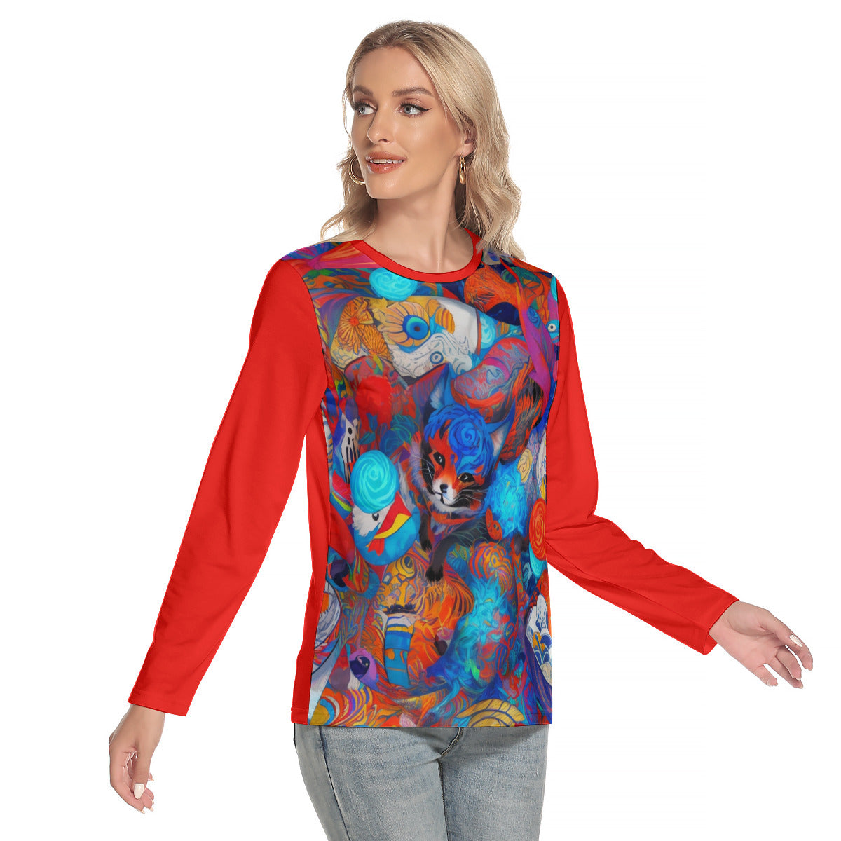 Fantasy Fox -- Women's O-neck Long Sleeve T-shirt