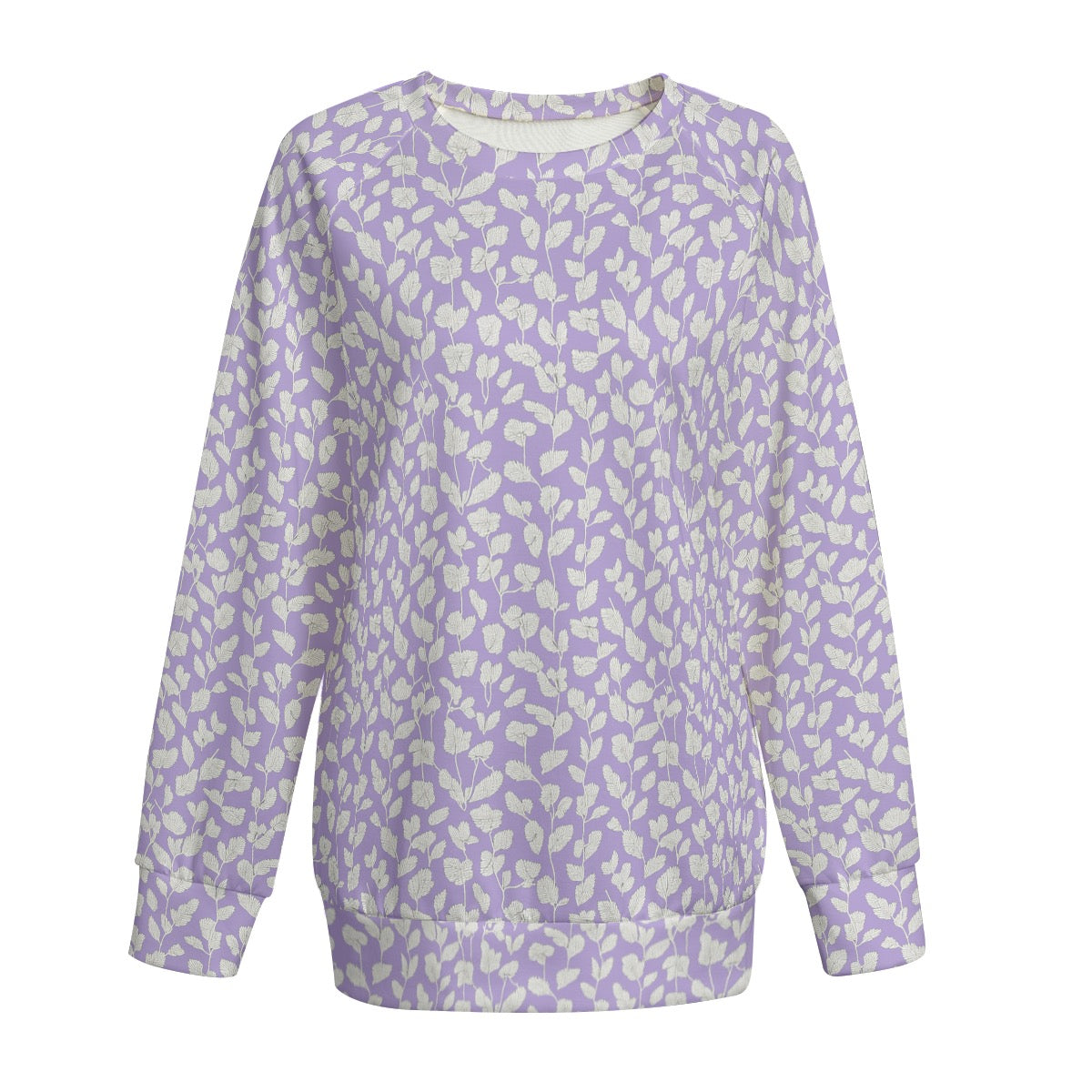 Lilac Leaves -- Women's Sweatshirt With Raglan Sleeve | Interlock