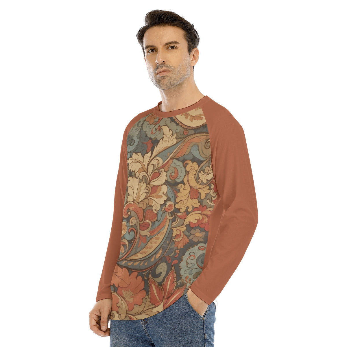 Paisley 103 -- Men's Long Sleeve T-shirt With Raglan Sleeve