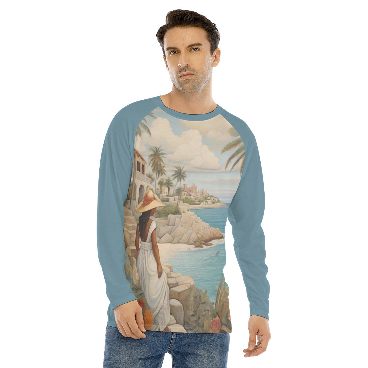 Isla Mujeres 101 -- Men's Long Sleeve T-shirt With Raglan Sleeve