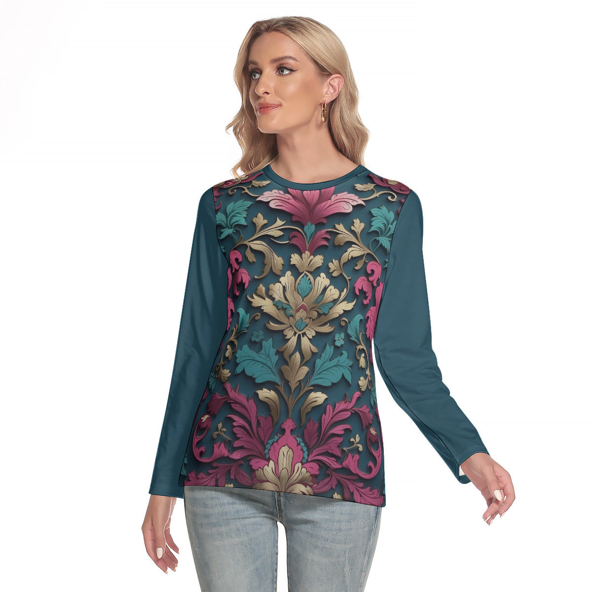 Fantasy Damask -- Women's O-neck Long Sleeve T-shirt