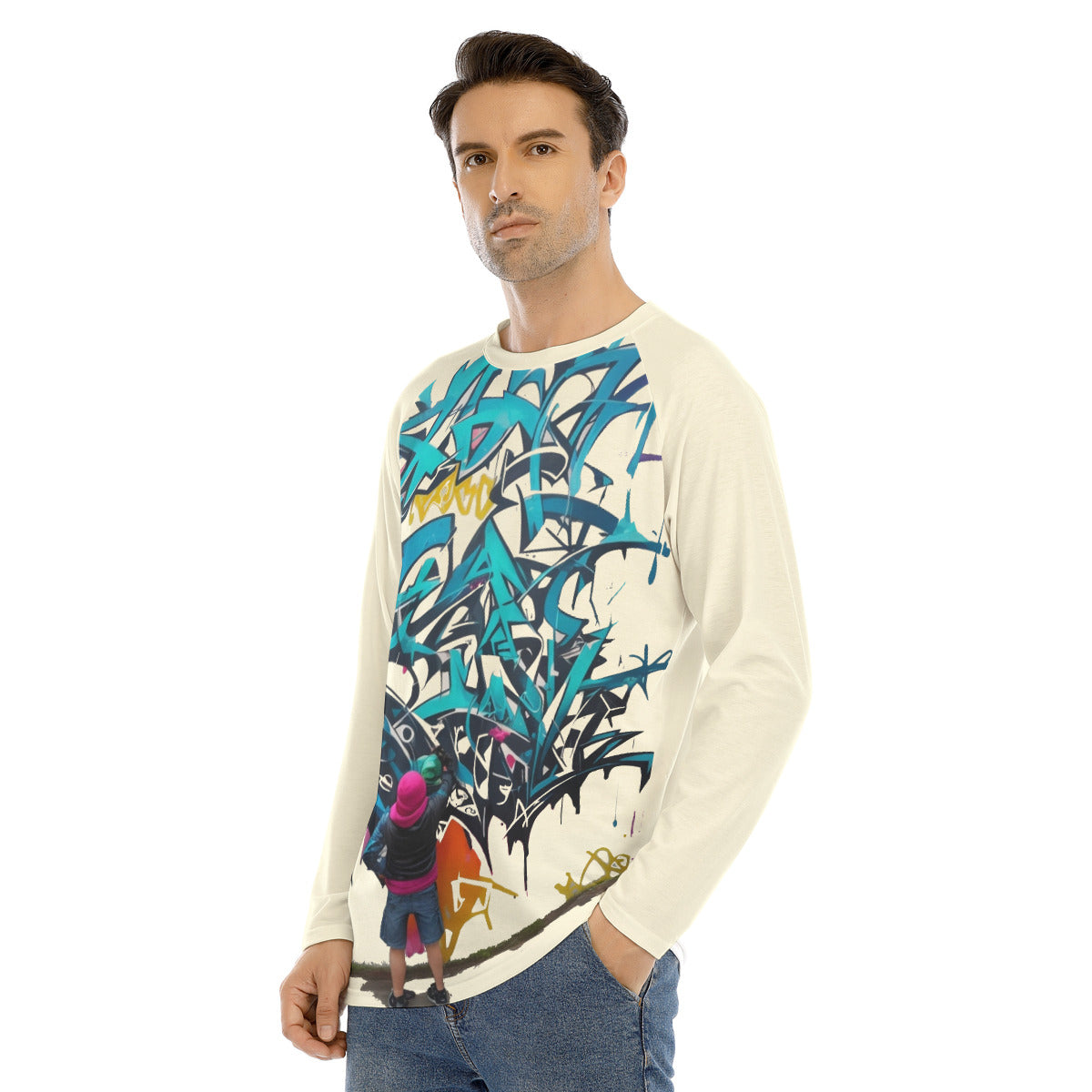 Graffiti 104 -- Men's Long Sleeve T-shirt With Raglan Sleeve