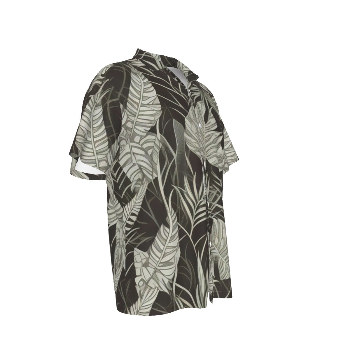 Grey & Black -- Men's Hawaiian Shirt With Pocket