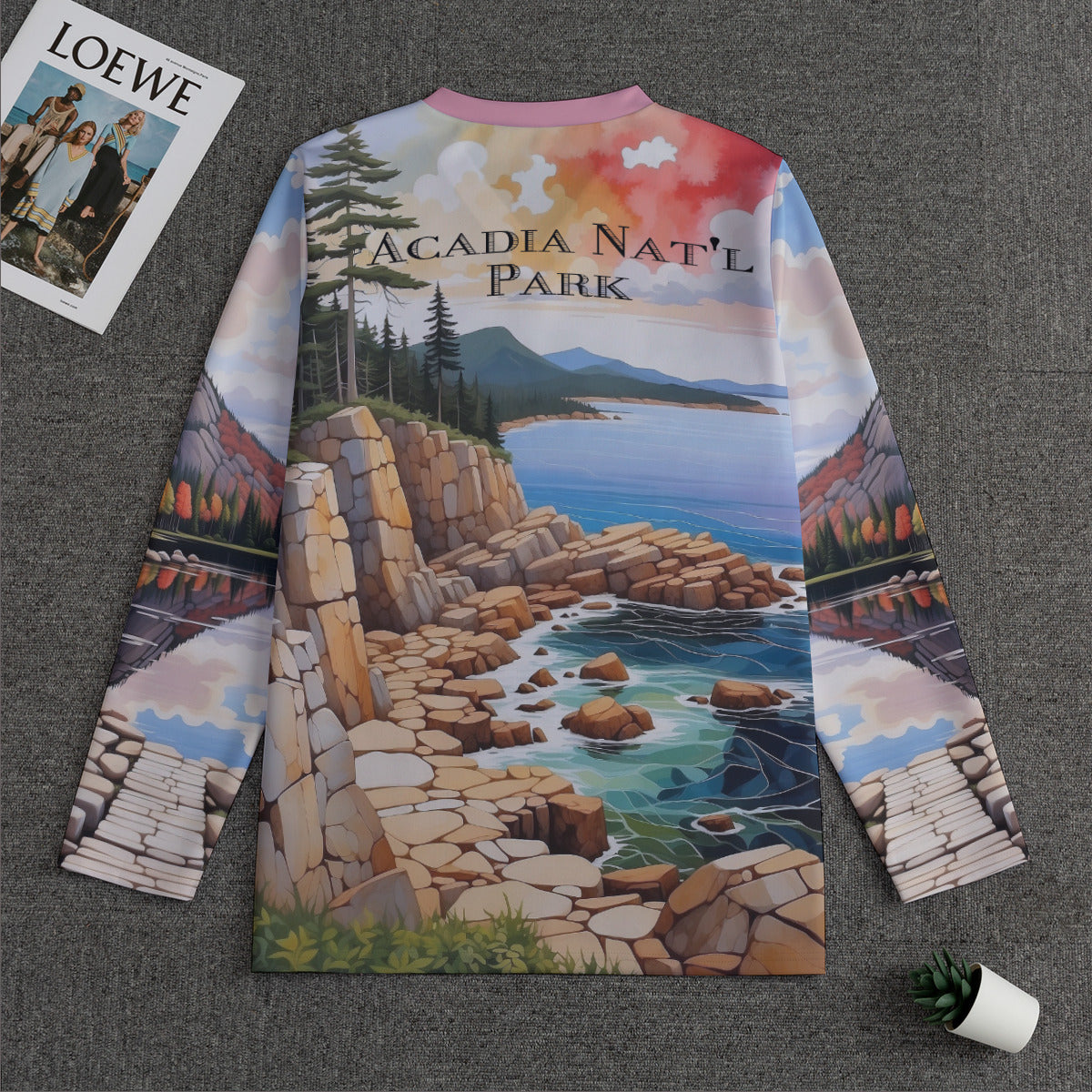 Acadia Nat'l Park -- Men's V-neck Sweatshirt With Long Sleeve