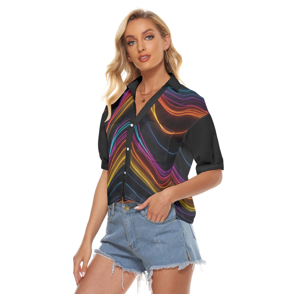 Electric Wave -- Women's V-neck Shirts