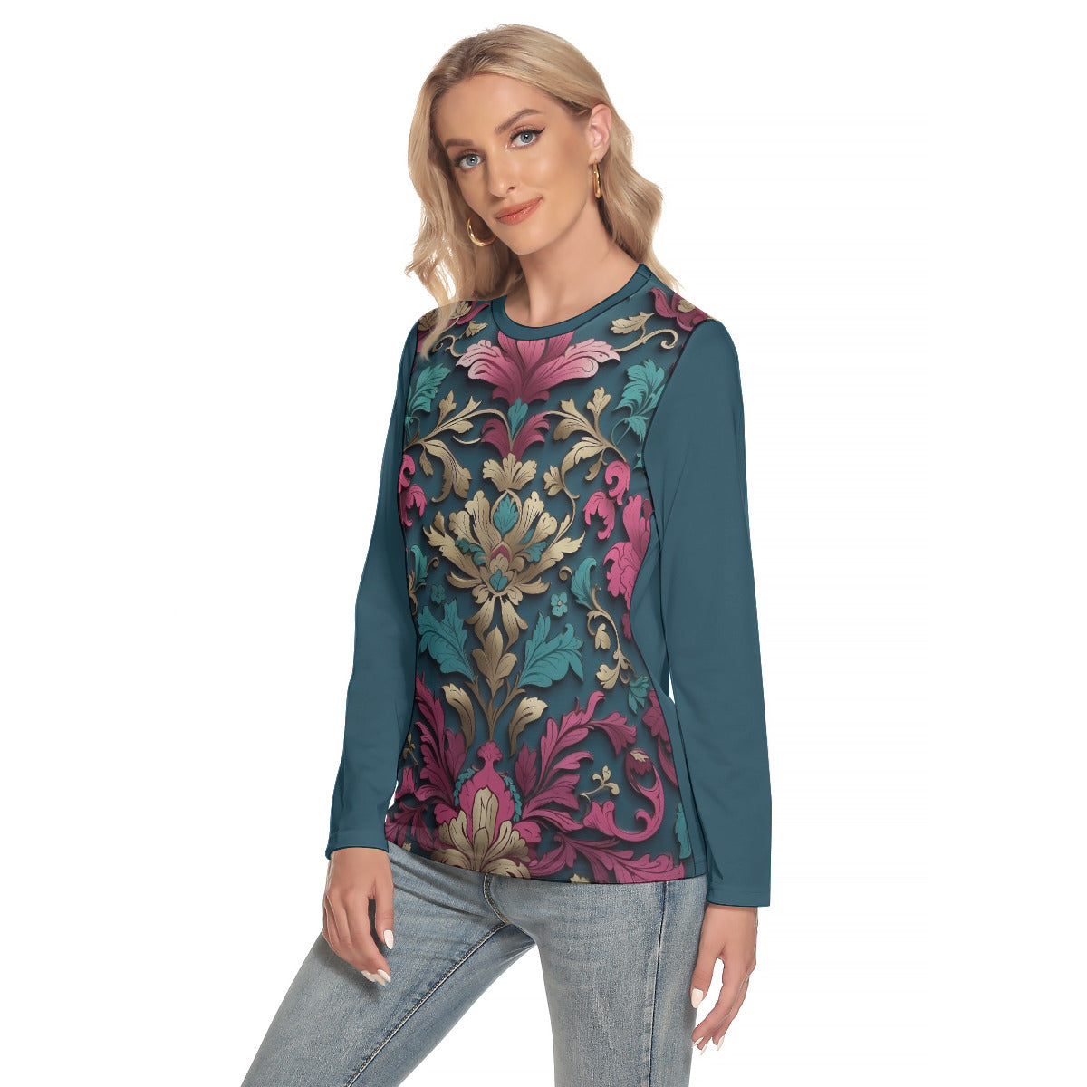 Fantasy Damask -- Women's O-neck Long Sleeve T-shirt