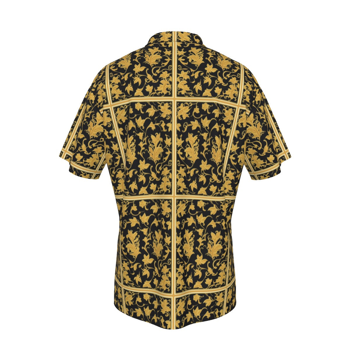 Gold on Black -- Men's Hawaiian Shirt With Pocket