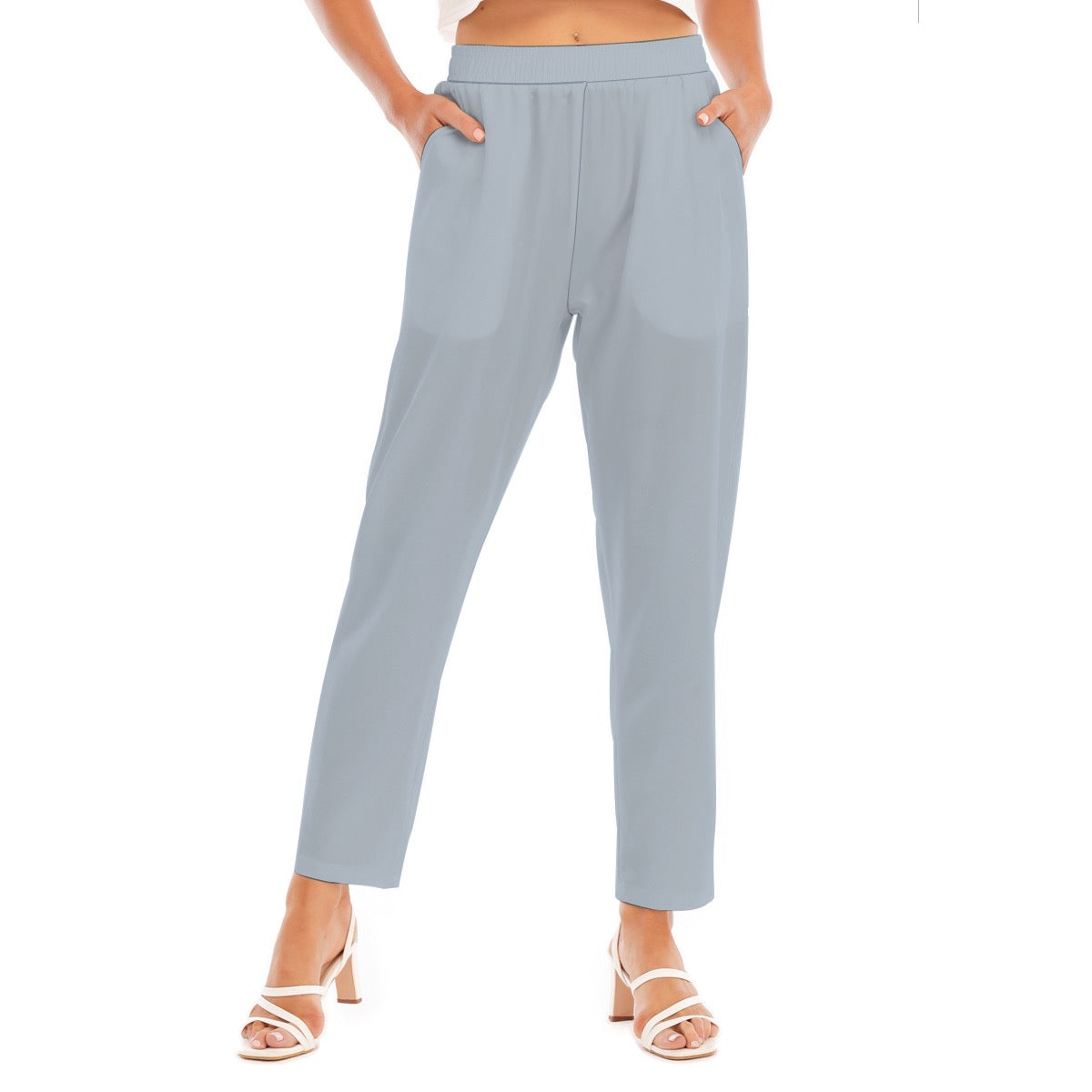 Light-Blue -- Women's Loose Straight-leg Pants