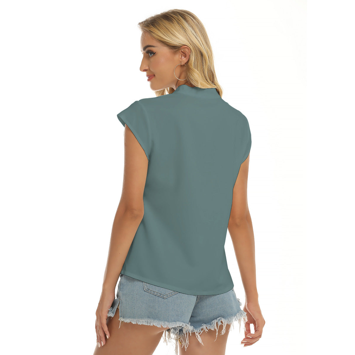 Rolling Hills -- Women's Stacked V-neck Short Sleeve Blouse