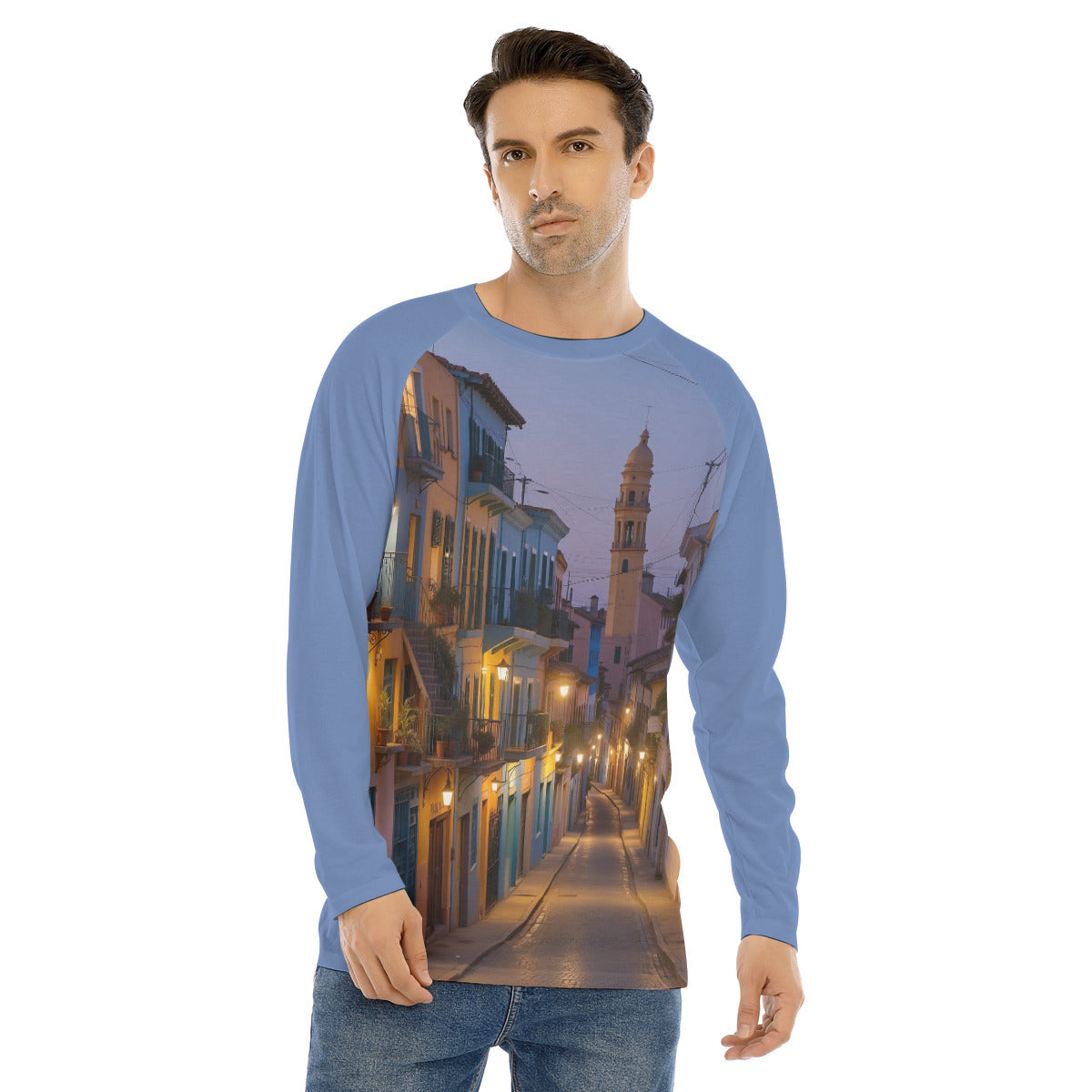 Citiscape 107 -- Men's Long Sleeve T-shirt With Raglan Sleeve