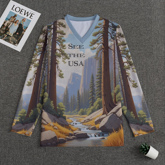 Yosemite -- Men's V-neck Sweatshirt With Long Sleeve