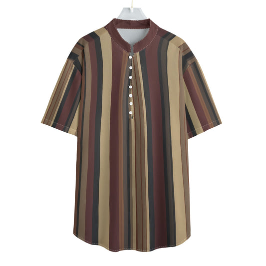 Fantasy Stripes -- Men's Henley Short Sleeve Shirt