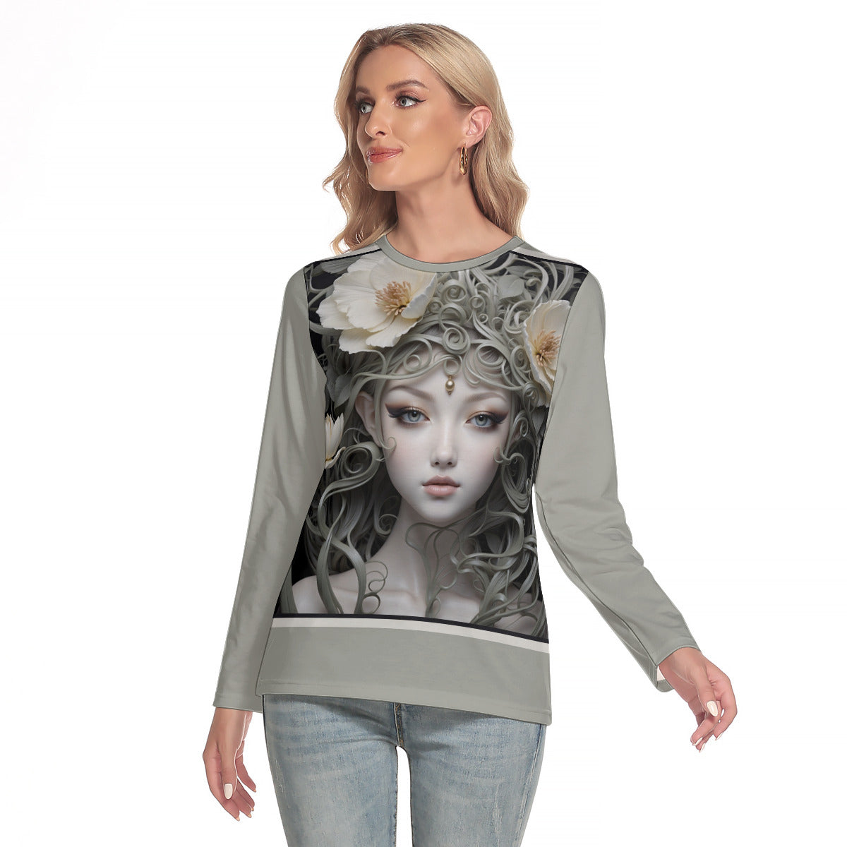 Fantasy Pearl -- Women's O-neck Long Sleeve T-shirt