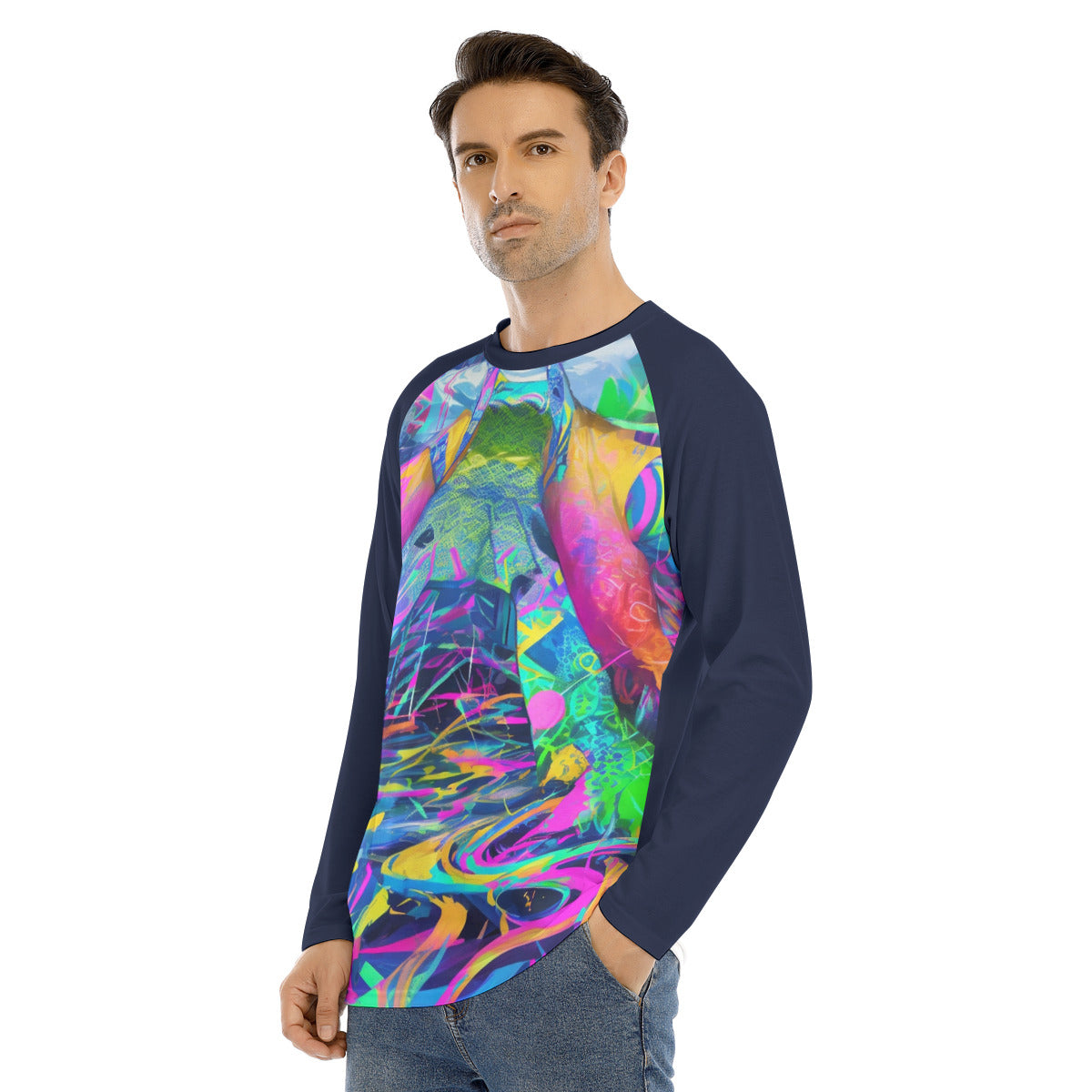 Rave 101a -- Men's Long Sleeve T-shirt With Raglan Sleeve