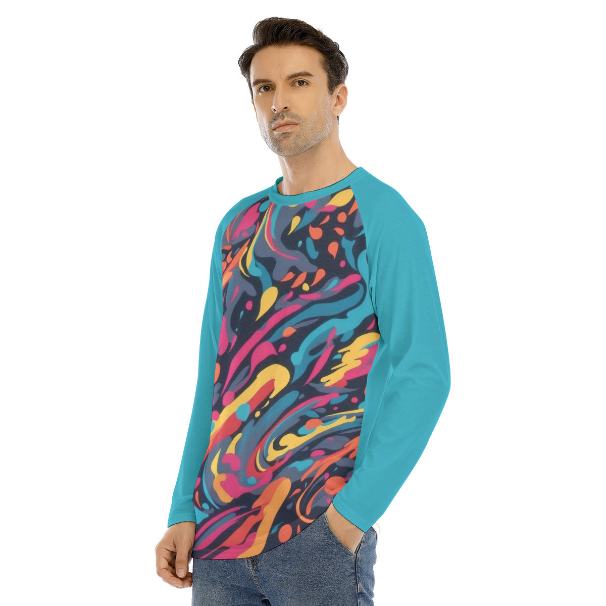 Rave 106b -- Men's Long Sleeve T-shirt With Raglan Sleeve