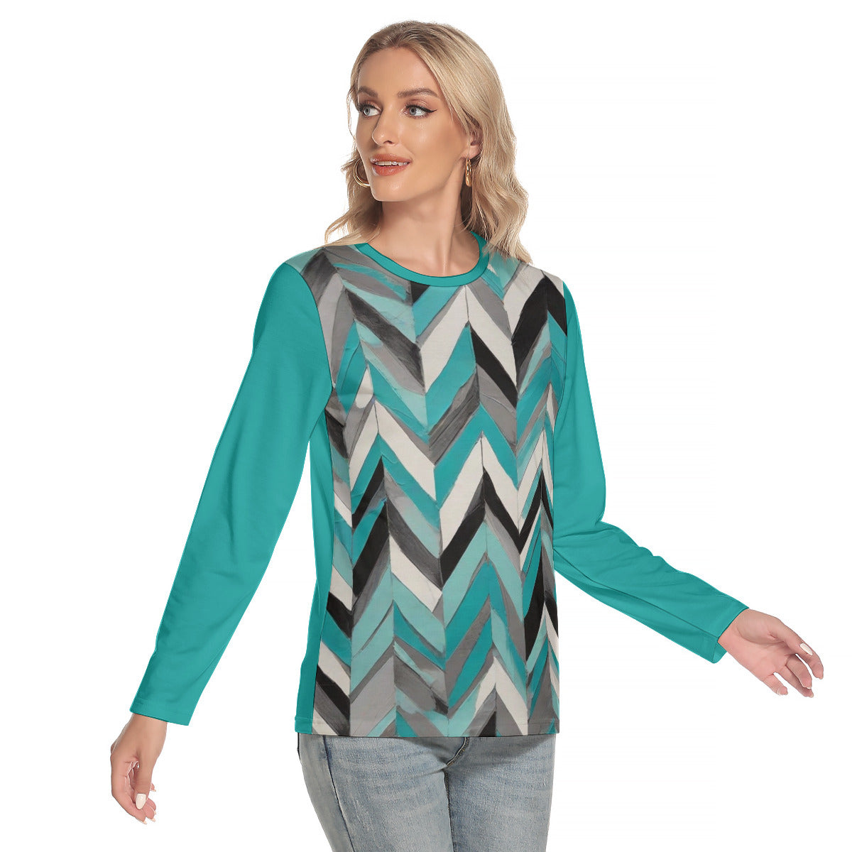 Chevron 101 -- Women's O-neck Long Sleeve T-shirt