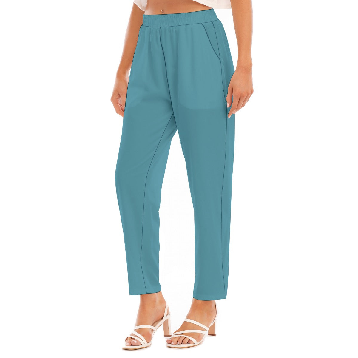 Teal -- Women's Loose Straight-leg Pants