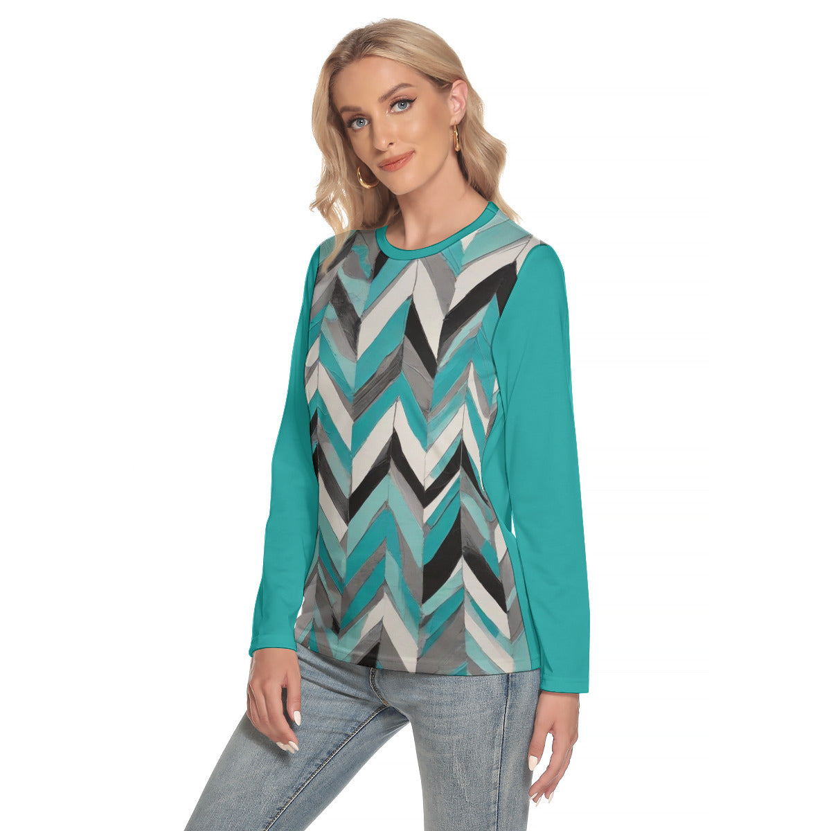 Chevron 101 -- Women's O-neck Long Sleeve T-shirt