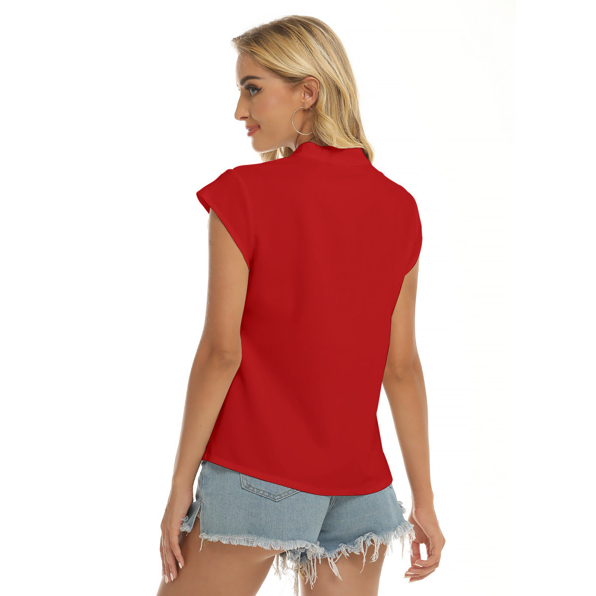 4th Too --Women's Stacked V-neck Short Sleeve Blouse