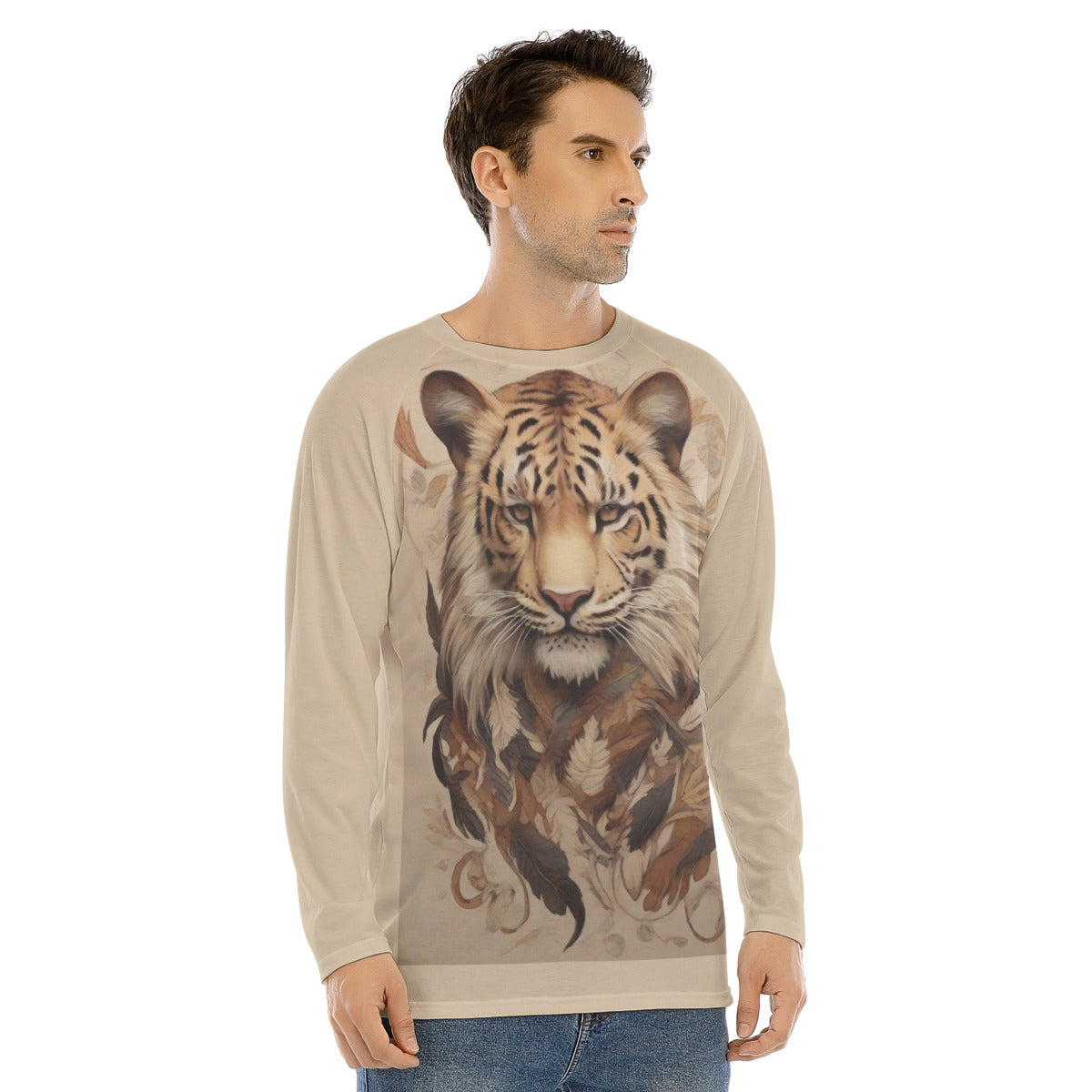 Tiger 104 -- Men's Long Sleeve T-shirt With Raglan Sleeve