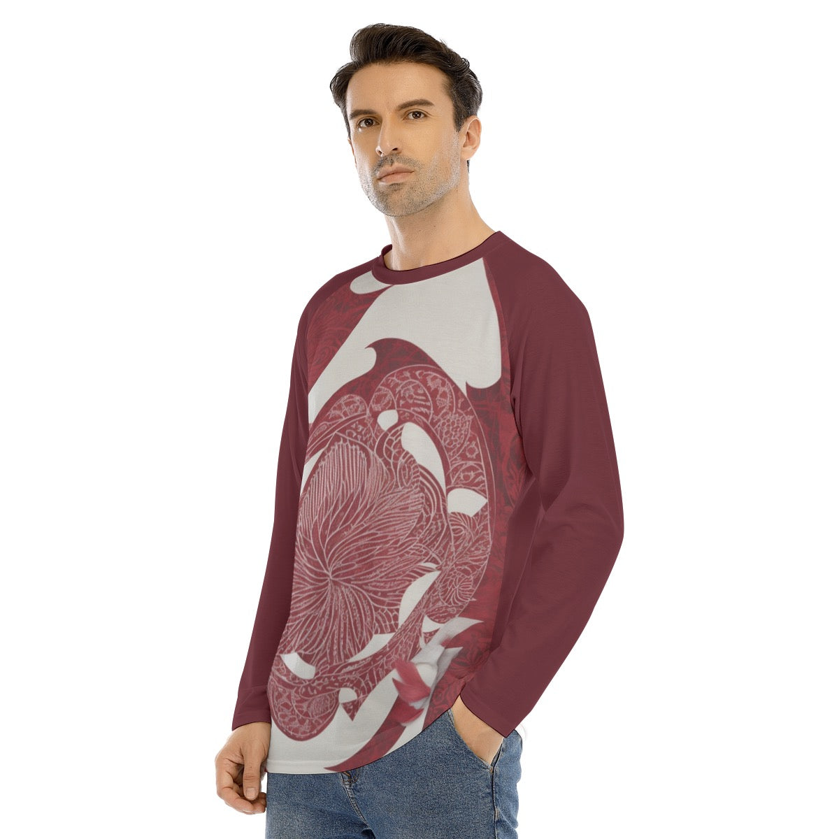 Fabric 166 -- Men's Long Sleeve T-shirt With Raglan Sleeve