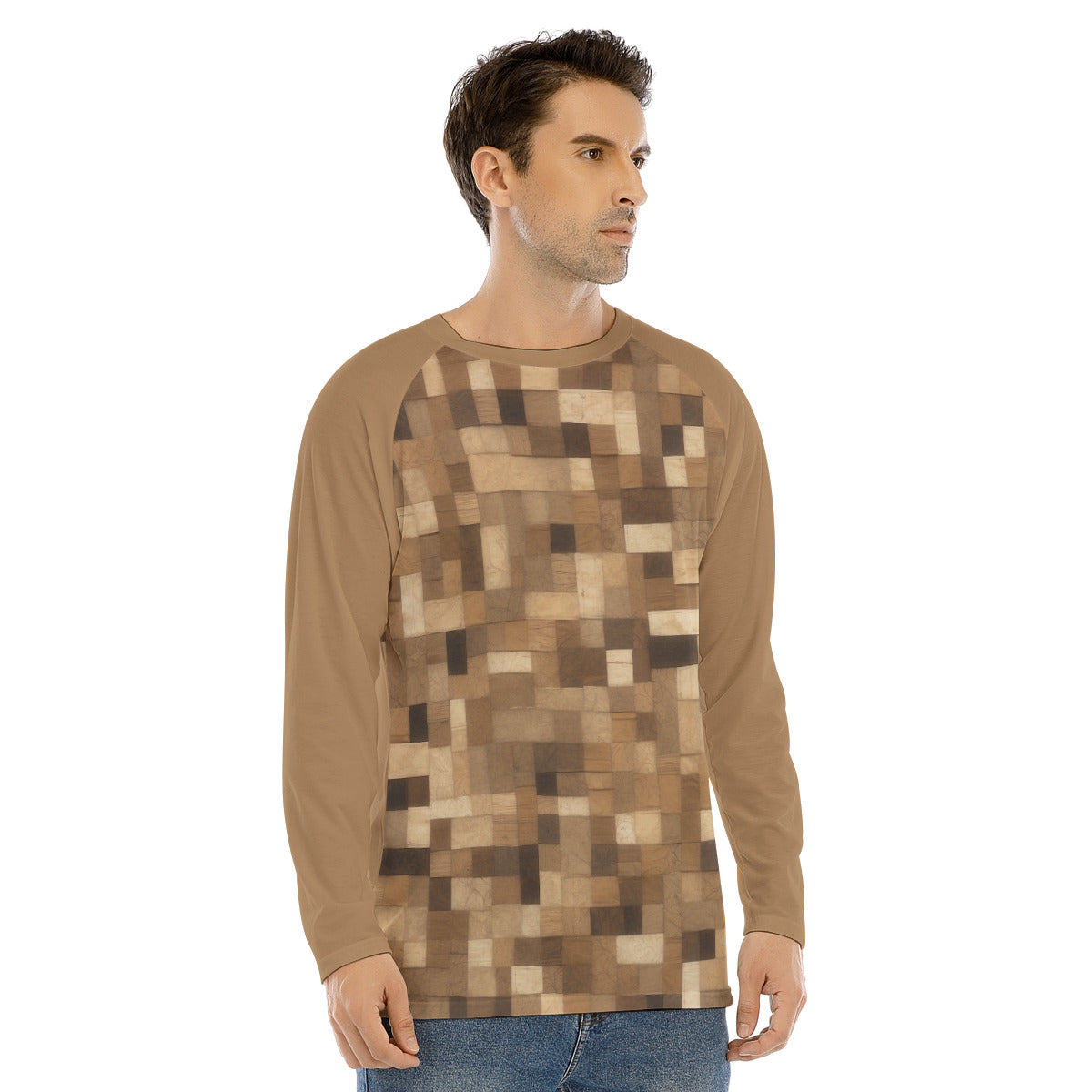 Quilt 105 -- Men's Long Sleeve T-shirt With Raglan Sleeve