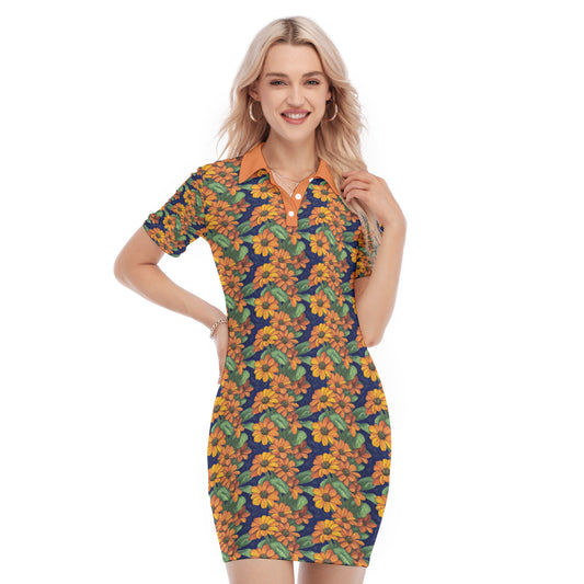 Blackeyed Susans -- Women's Polo Collar Dress