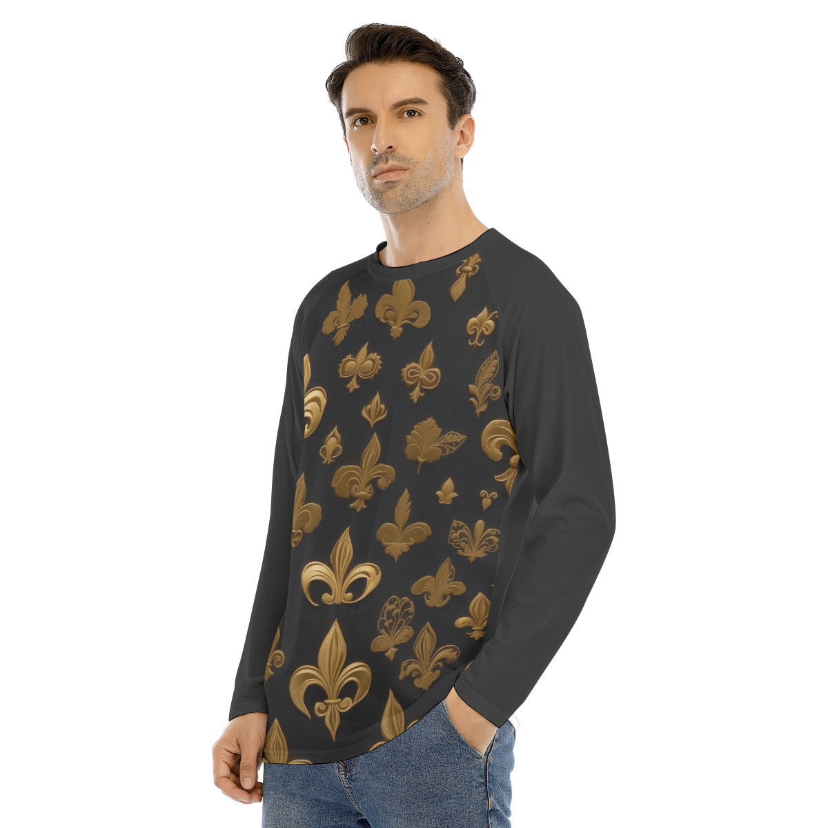 Fleur 101 -- Men's Long Sleeve T-shirt With Raglan Sleeve