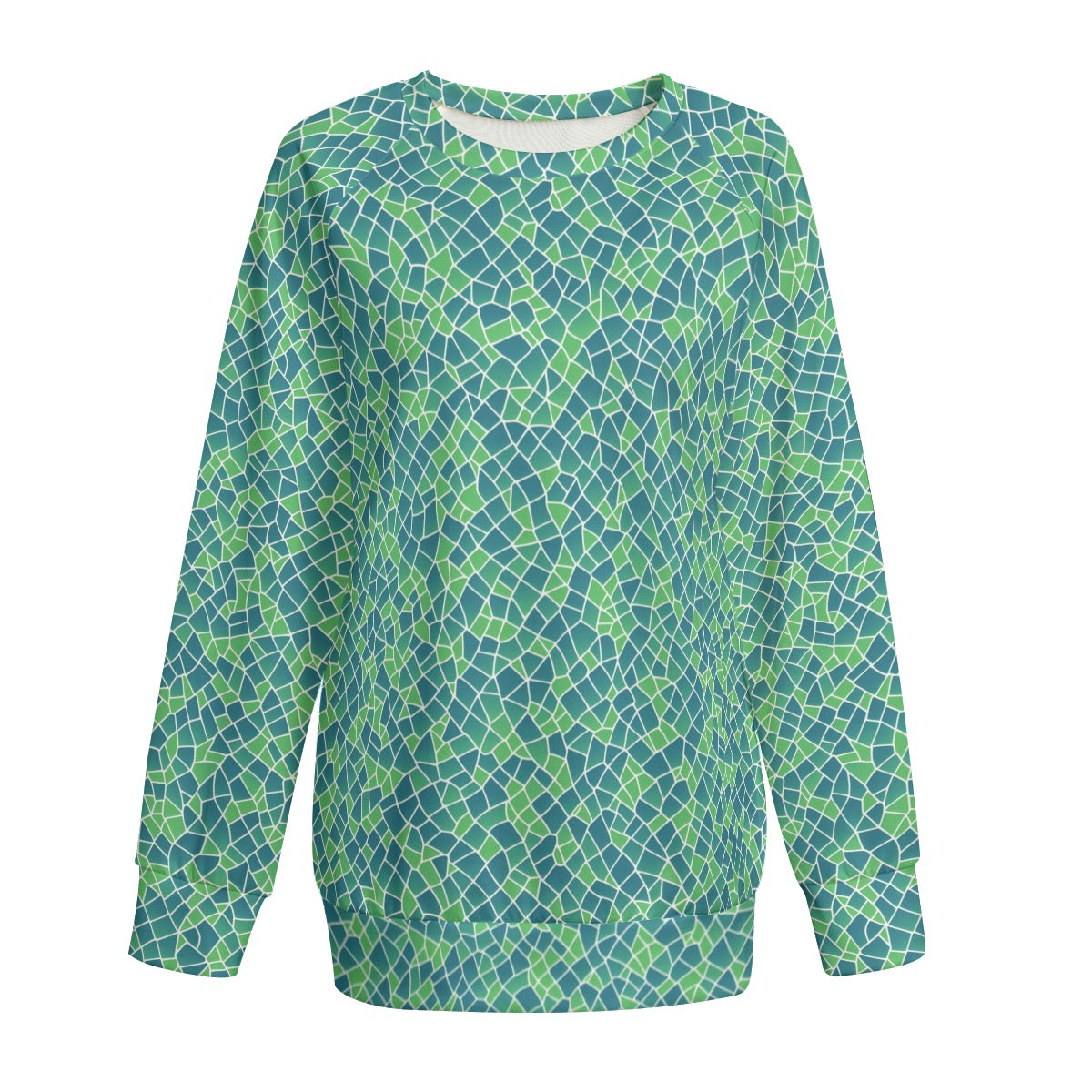 Blue & Green -- Women's Sweatshirt With Raglan Sleeve | Interlock