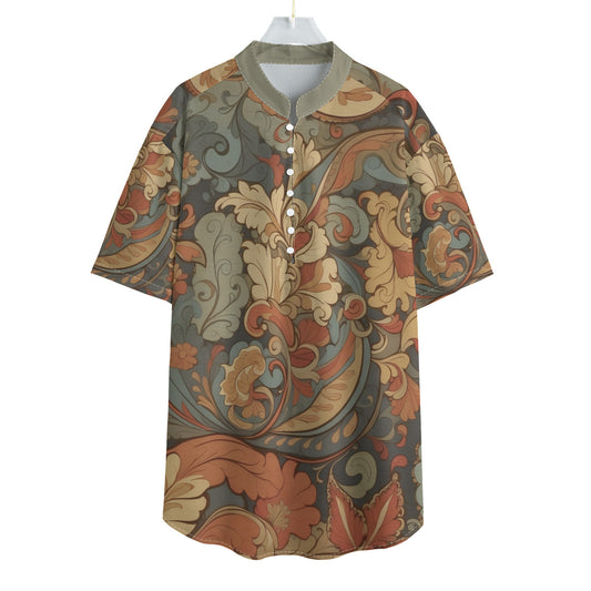 Fantasy Paisley -- Men's Henley Short Sleeve Shirt