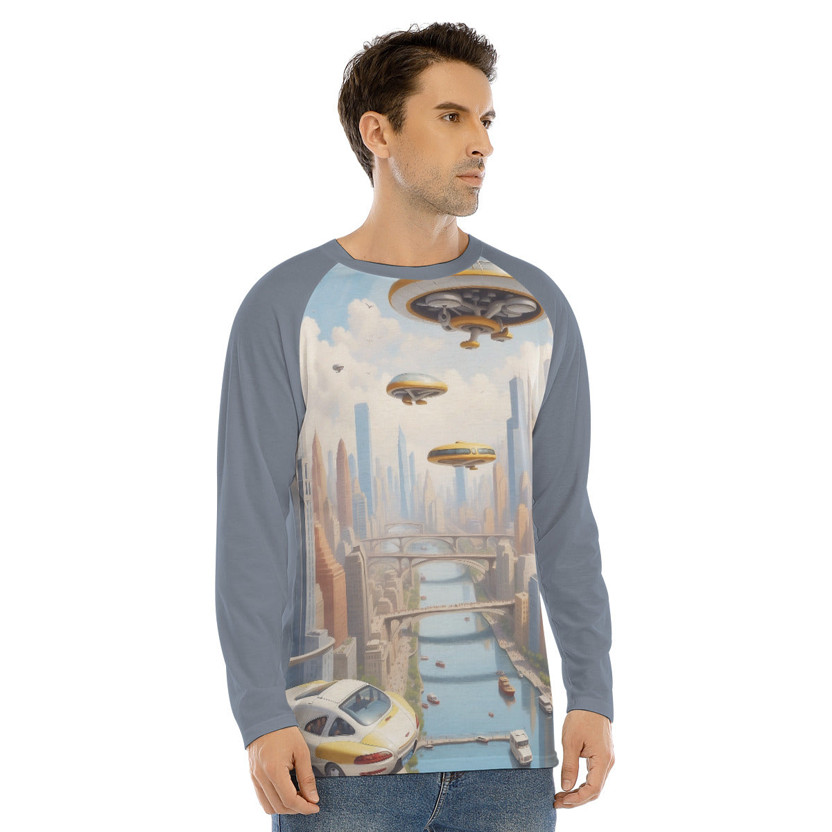 Flying Cars 101 -- Men's Long Sleeve T-shirt With Raglan Sleeve