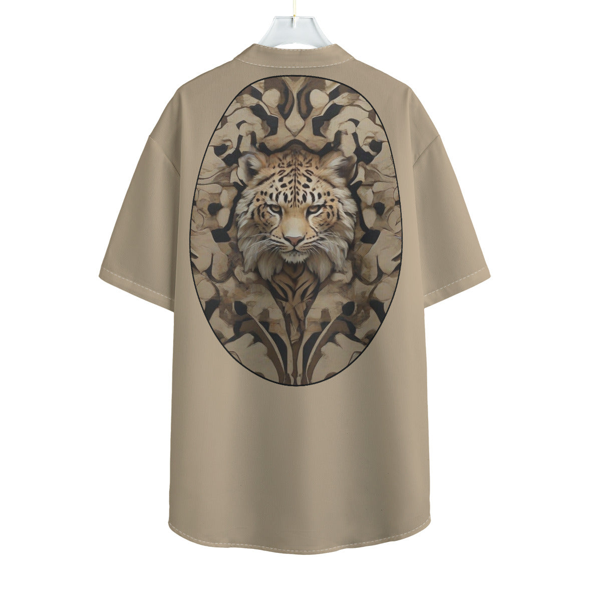 Fantasy Tiger -- Men's Henley Short Sleeve Shirt