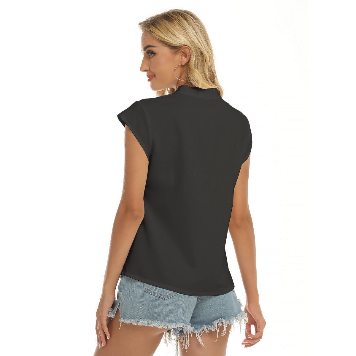 A Big Heart -- Women's Stacked V-neck Short Sleeve Blouse