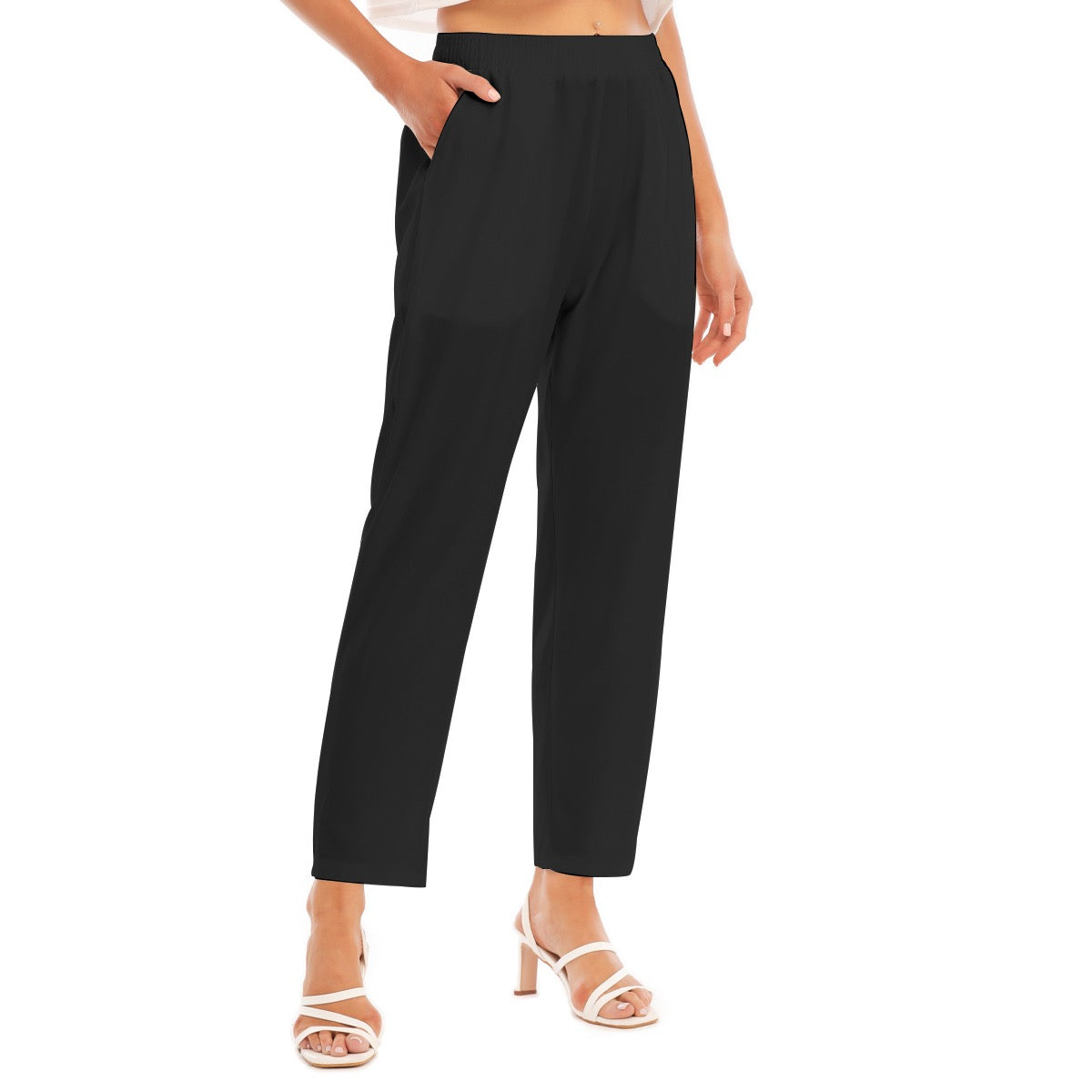 Black -- Women's Loose Straight-leg Pants