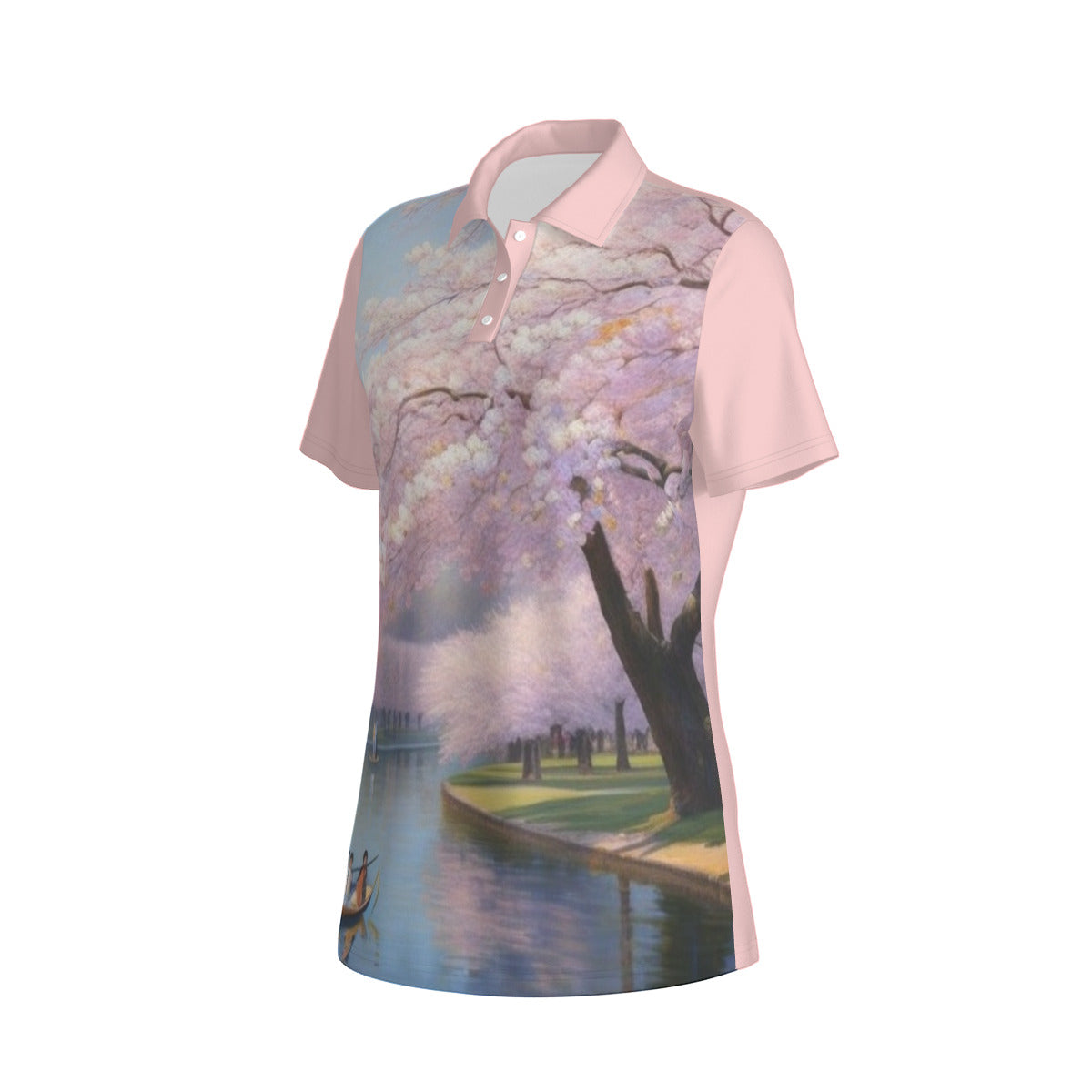 Cherry Blossoms -- Women's Polo Collar Jersey