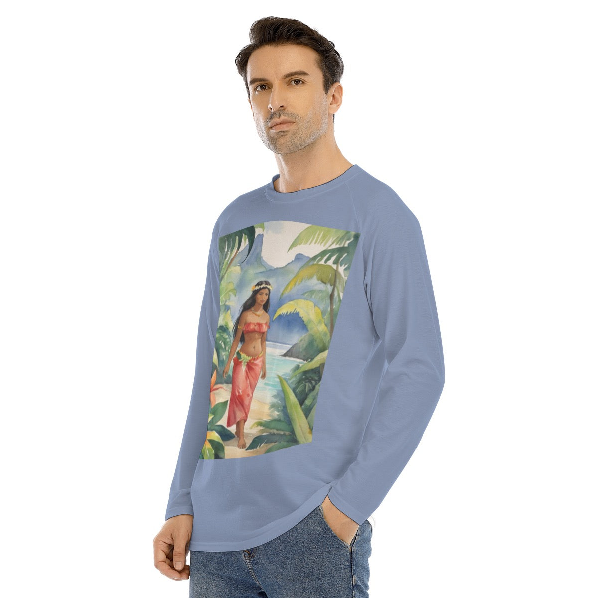 Tahiti 109 -- Men's Long Sleeve T-shirt With Raglan Sleeve