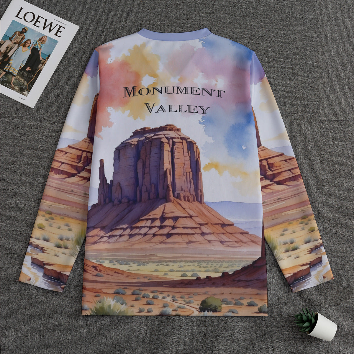 Monument Valley -- Men's V-neck Sweatshirt With Long Sleeve