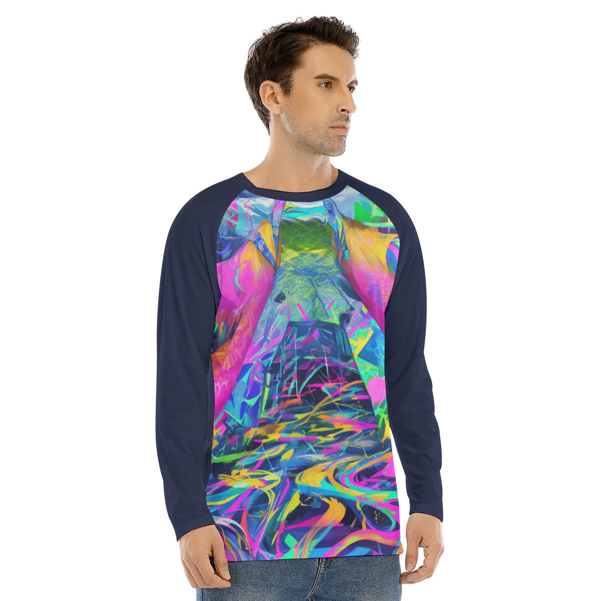 Rave 101a -- Men's Long Sleeve T-shirt With Raglan Sleeve